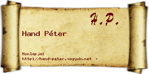 Hand Péter névjegykártya